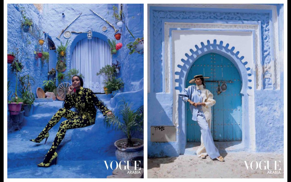 Halima Aden magazine Vogue Arabia Maroc Chefchaouen