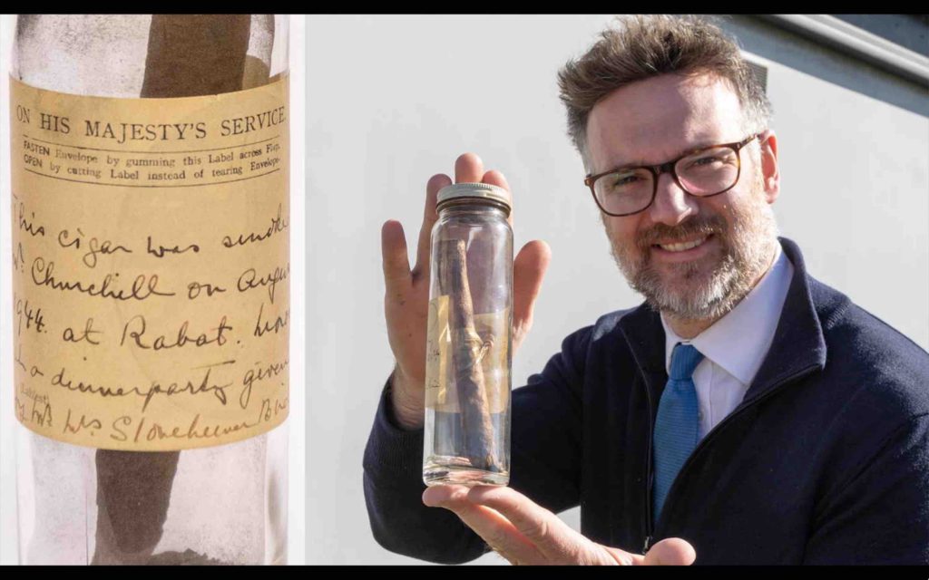 vente enchères cigare Winston Churchill Maroc Rabat