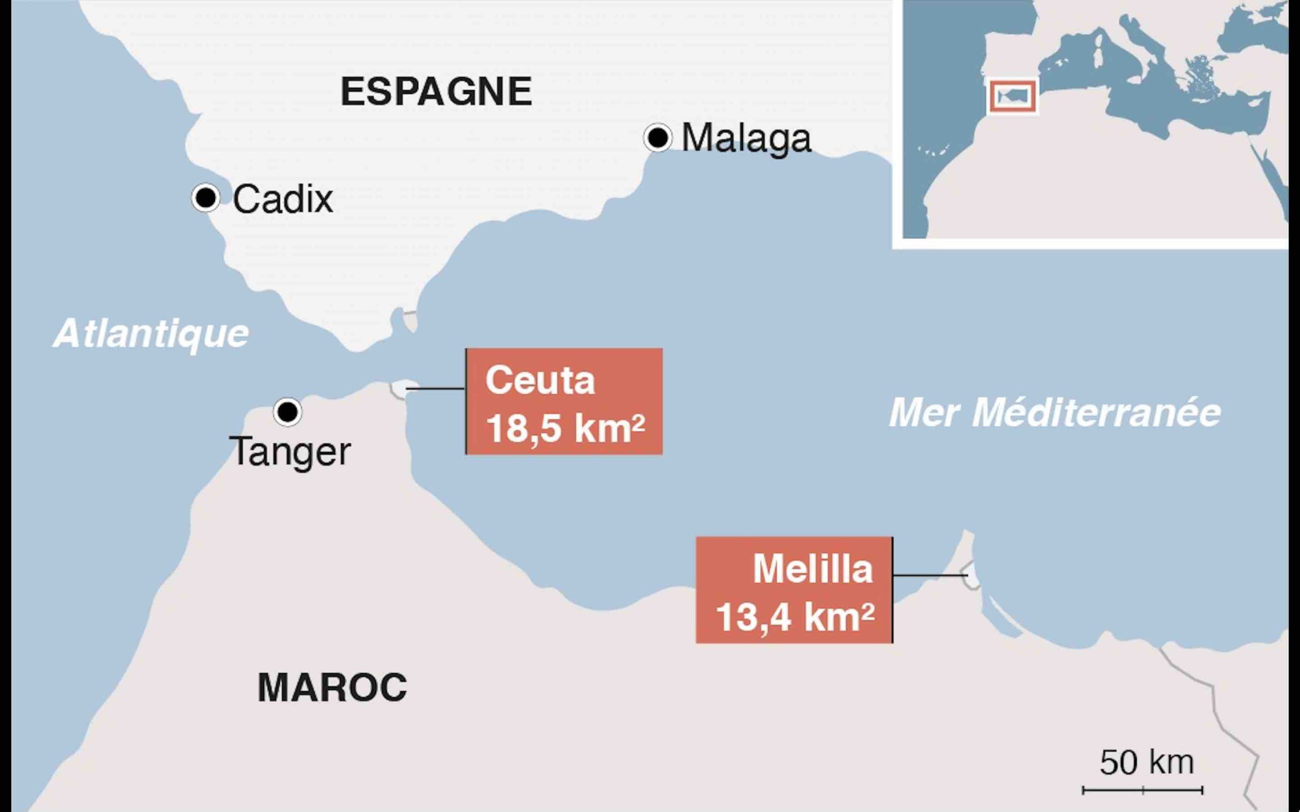 Espagne Maroc Sebta Ceuta Melilla