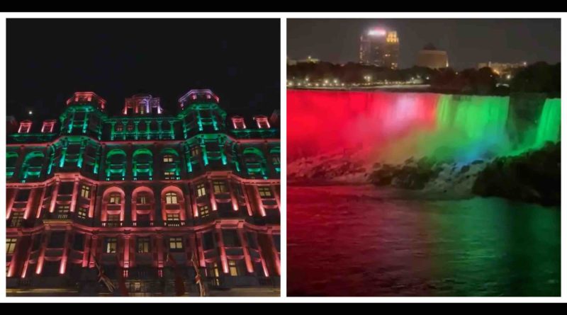 Fête du Trône couleurs du Maroc Londres chutes Niagara