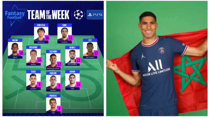 Achraf Hakimi équipe type ligue des champions C1 UEFA
