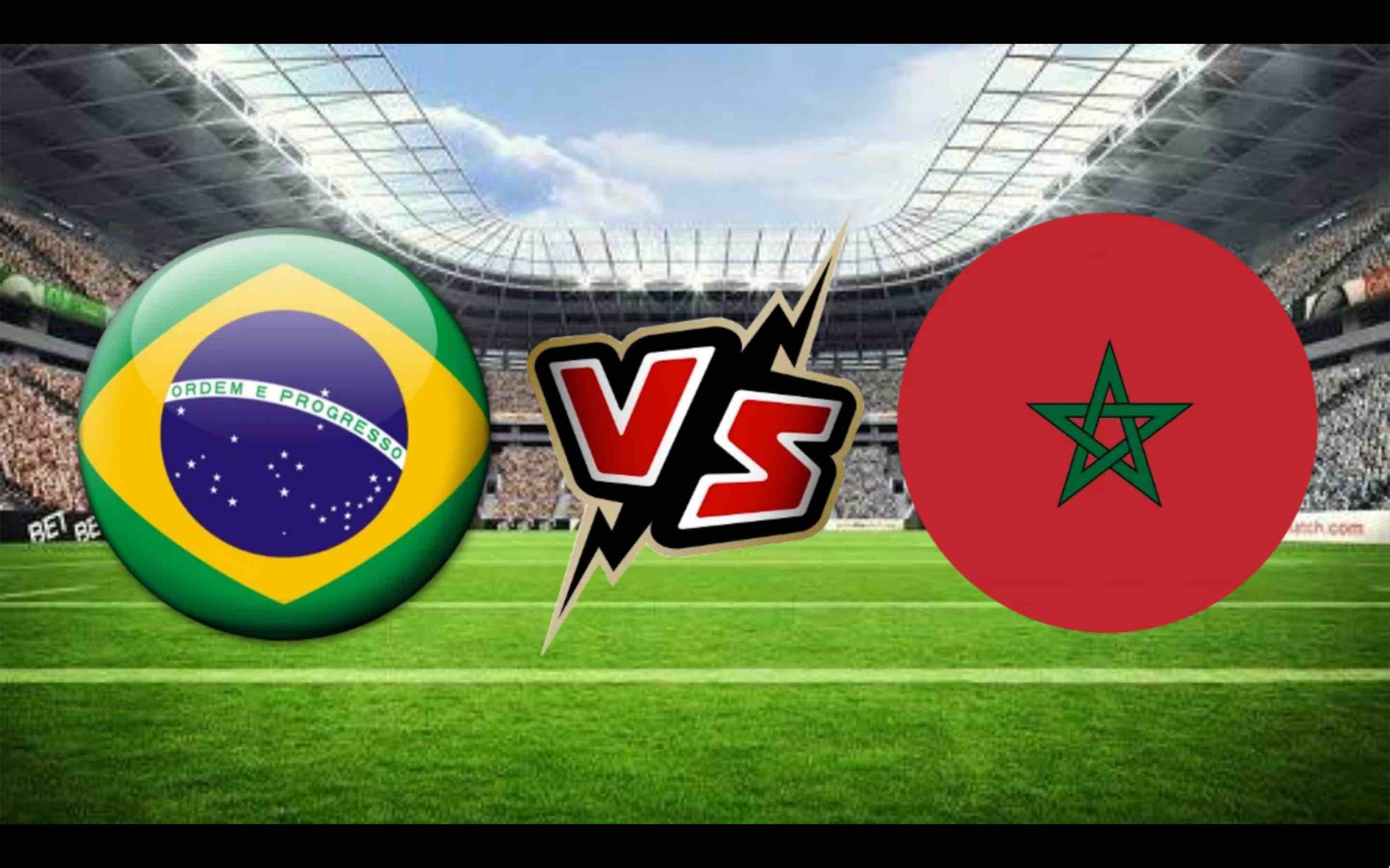 Maroc vs Brésil football foot Morocco vs Brazil