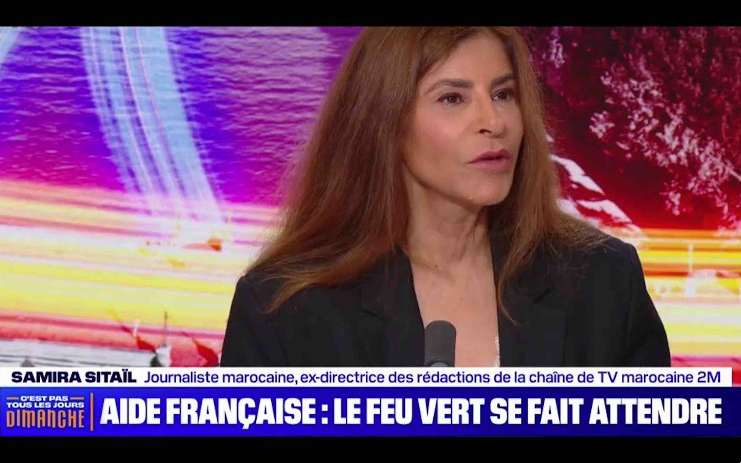 Samira Sitaïl aide France séisme tremblement de terre Maroc médias français