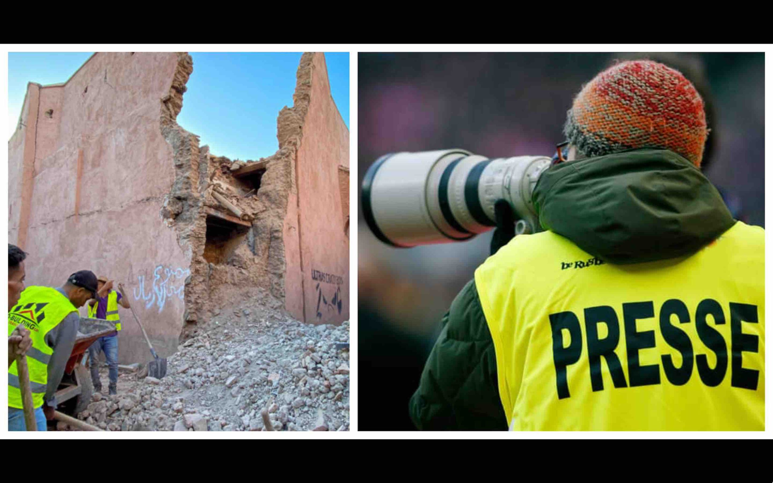 photographe presse séisme tremblement de terre Maroc