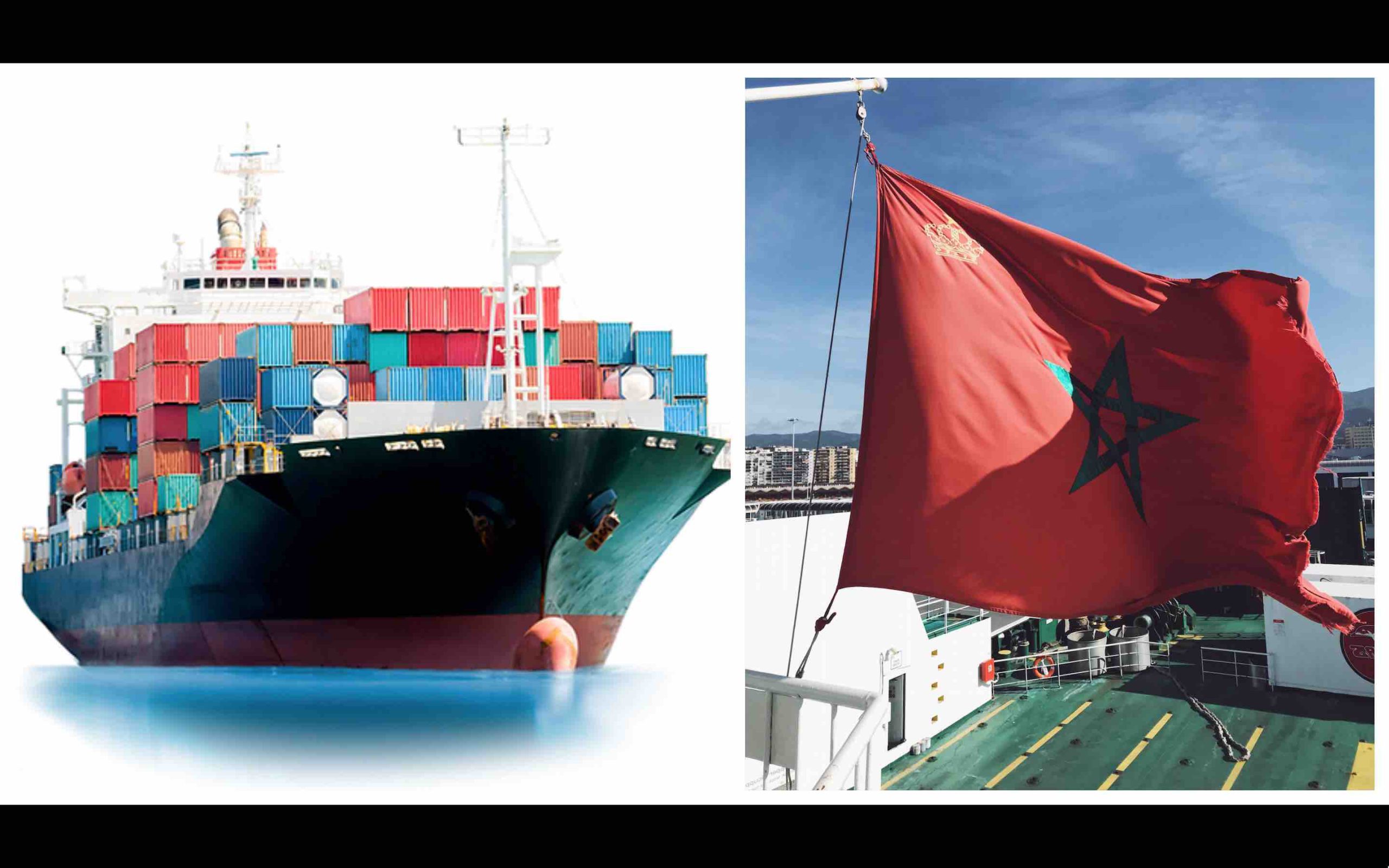 Marine marchande Maroc containers navire bateau marchandises