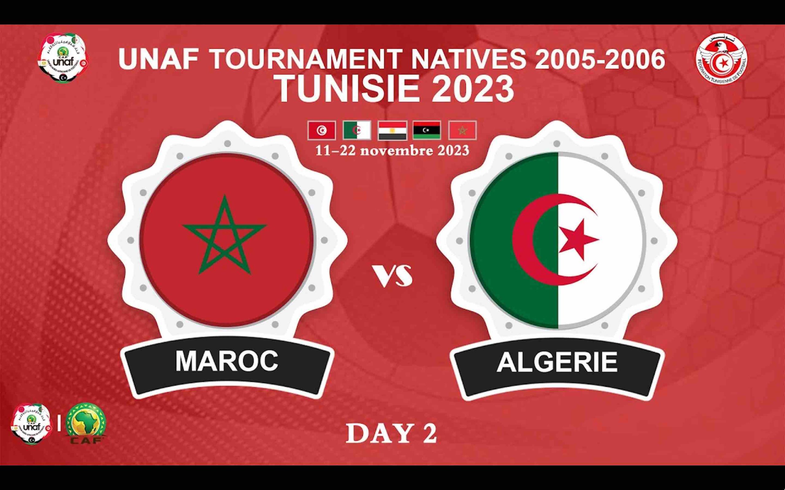 (Match direct live) Tournoi UNAF U20 - Championnat d’Afrique du Nord : match streaming Maroc vs Algérie