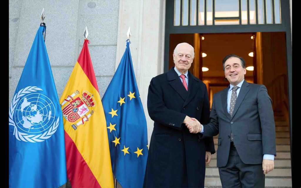 José Manuel Albares et Staffan de Mistura