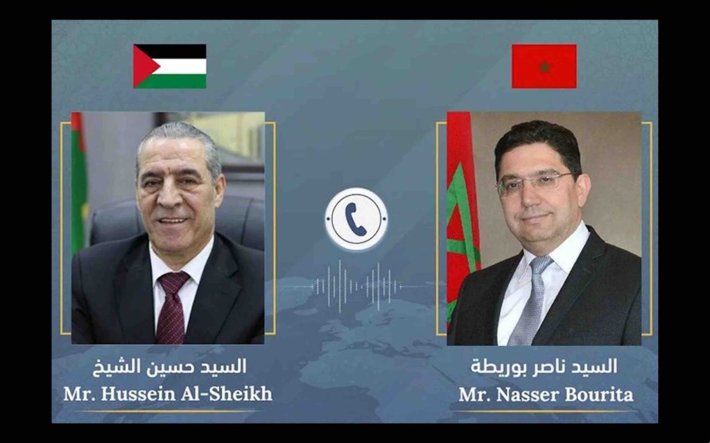 Nasser Bourita Hussein Al-Sheikh Maroc Palestine