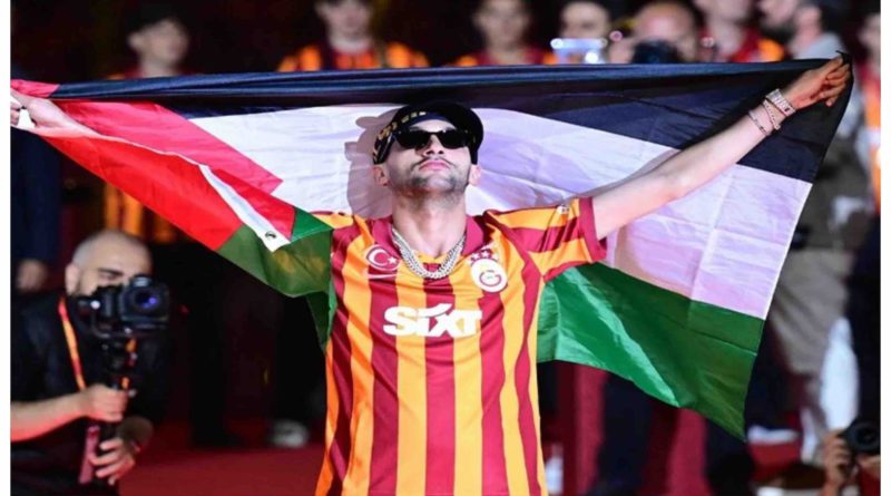 Hakim Ziyech drapeau palestinien Palestine champion de Turquie Galatasaray