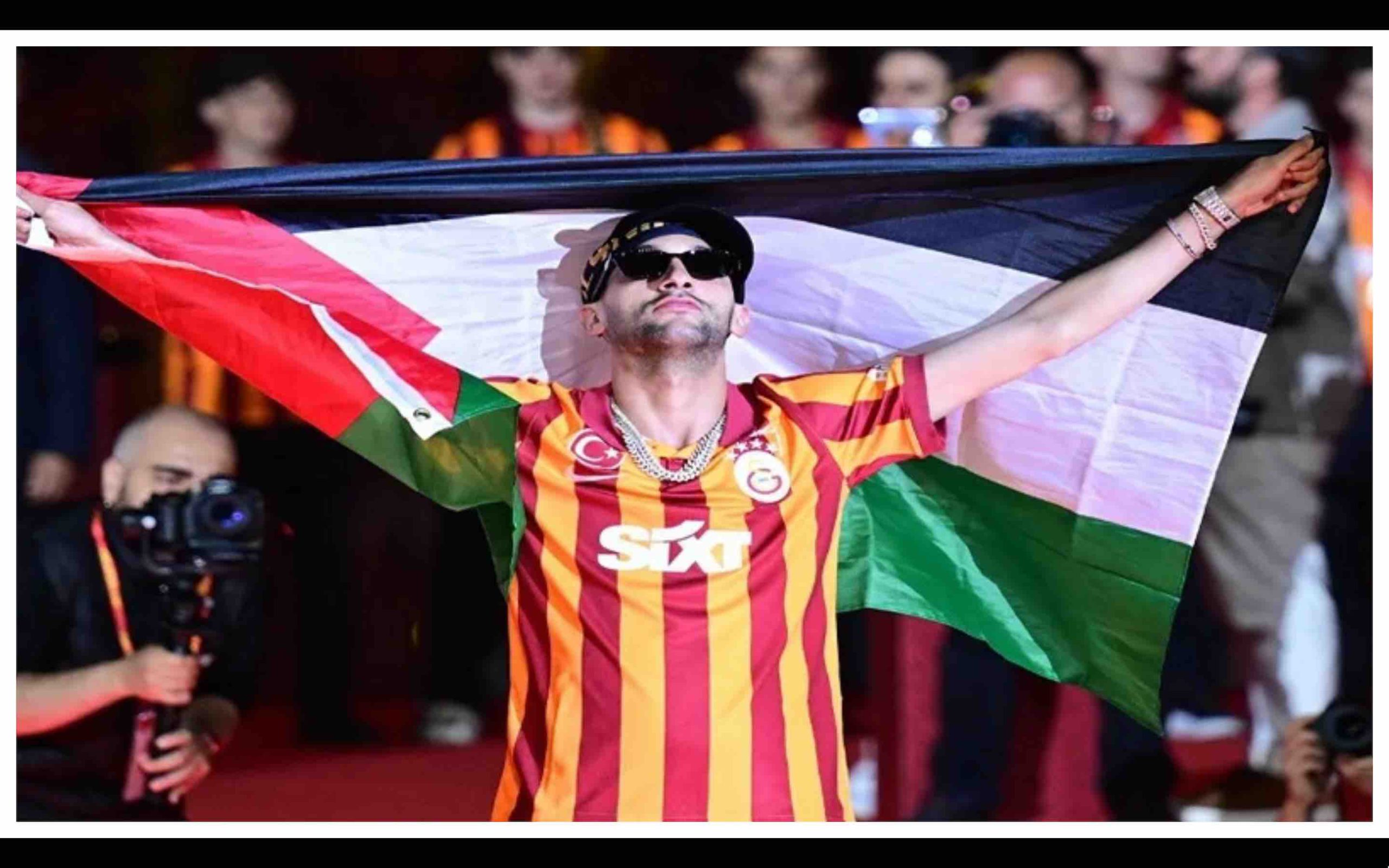 Hakim Ziyech drapeau palestinien Palestine champion de Turquie Galatasaray