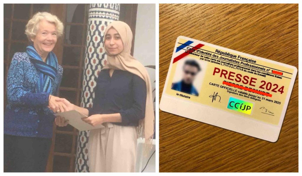 Manal Fkihi carte de presse journaliste France