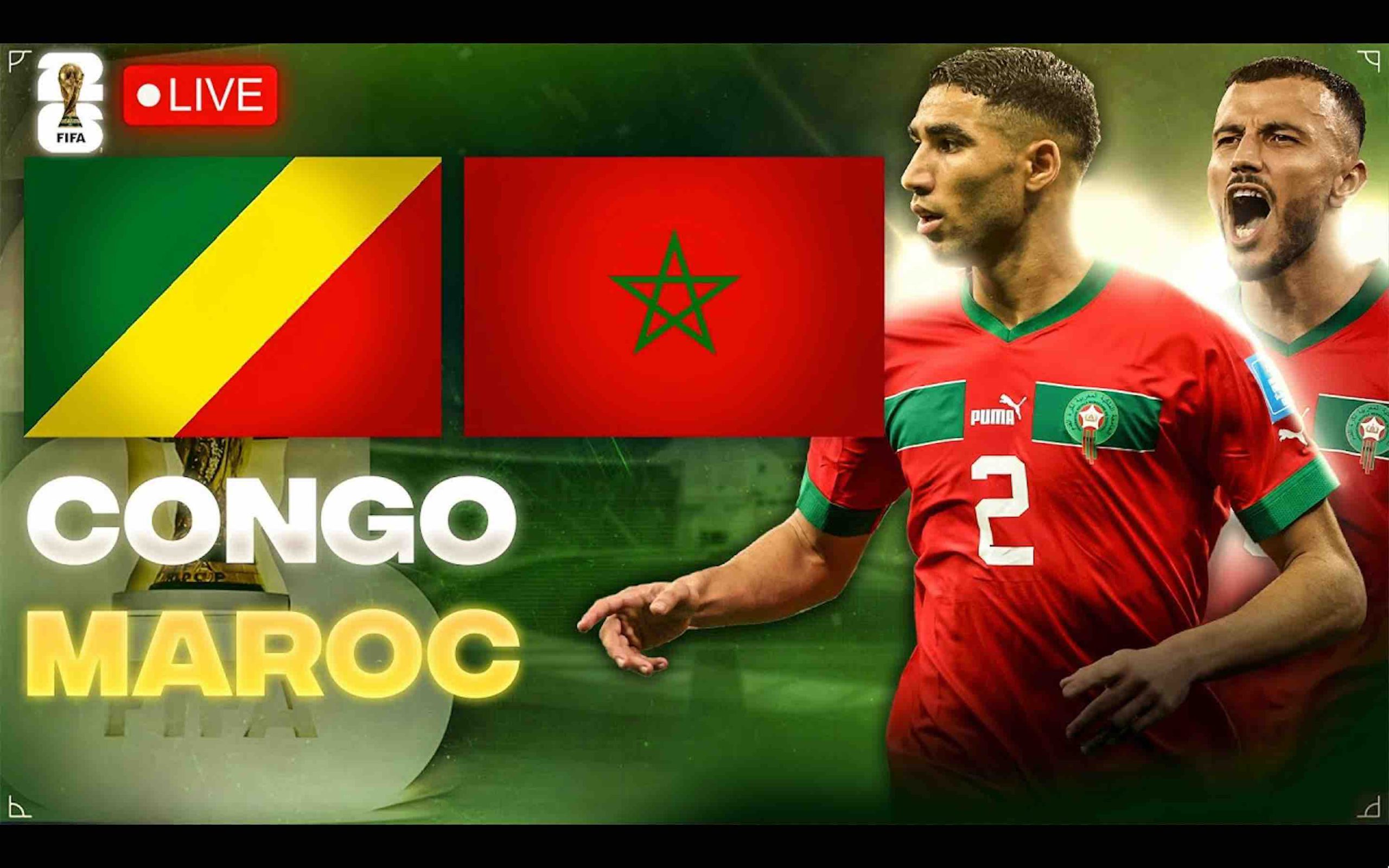 match Maroc Congo Morocco direct live streaming