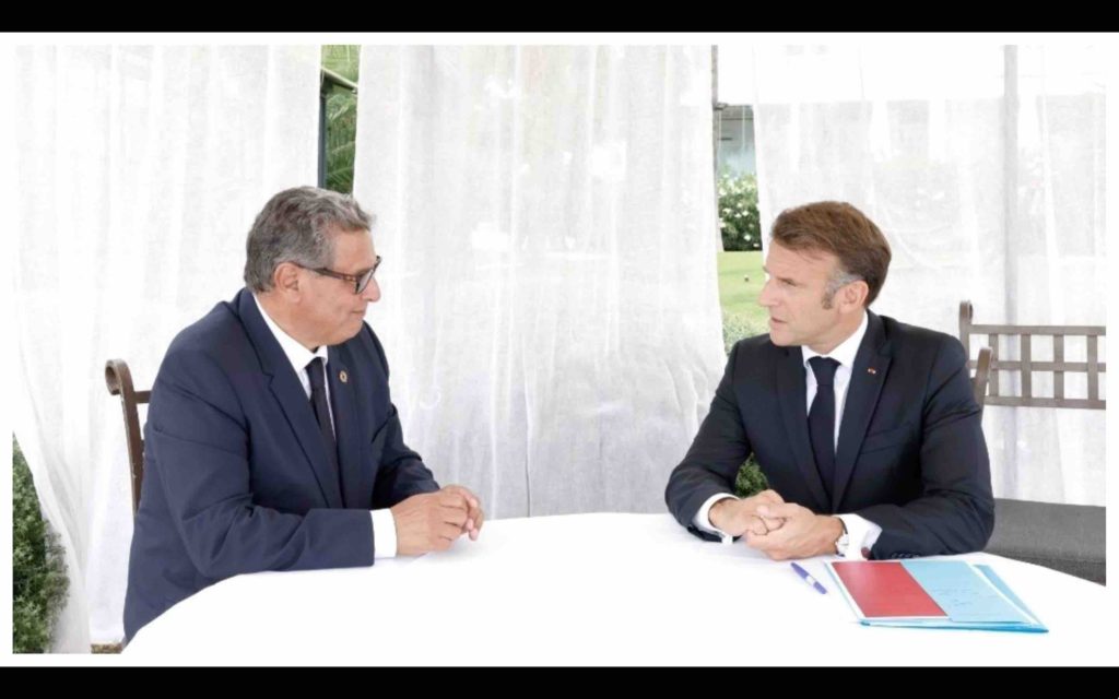 Aziz Akhannouch Emmanuel Macron Maroc France Morocco