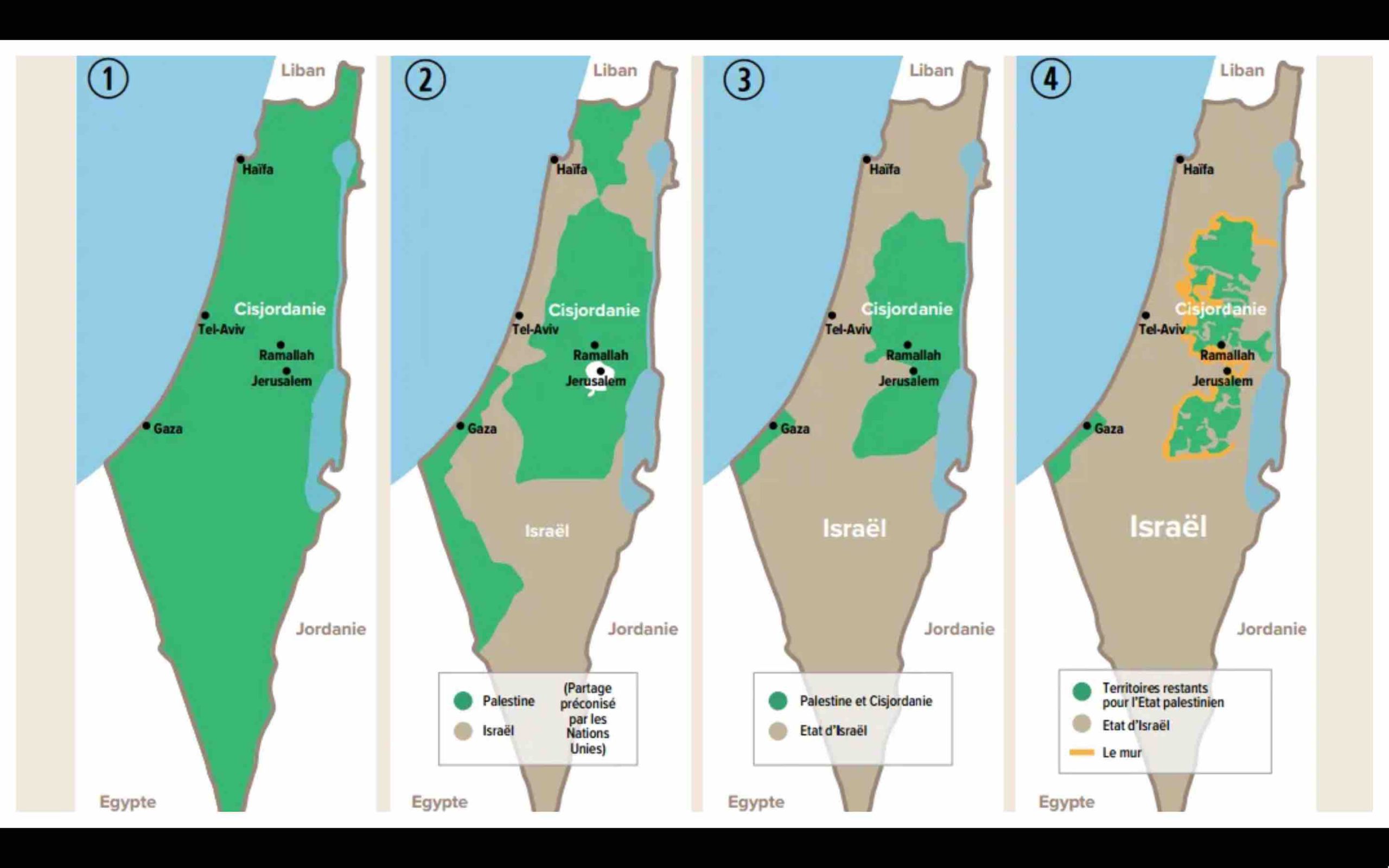 Gaza Cisjordanie Palestine carte map