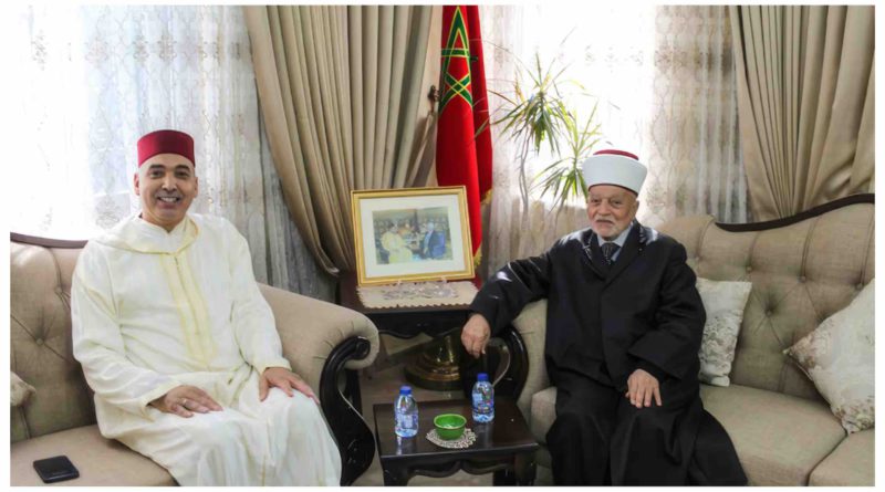 Grand Mufti d’Al-Qods et de Palestine, Imam de la Mosquée Al-Aqsa, Cheikh Muhammad Hussein, ambassadeur du Maroc en Palestine, Abderrahim Meziane