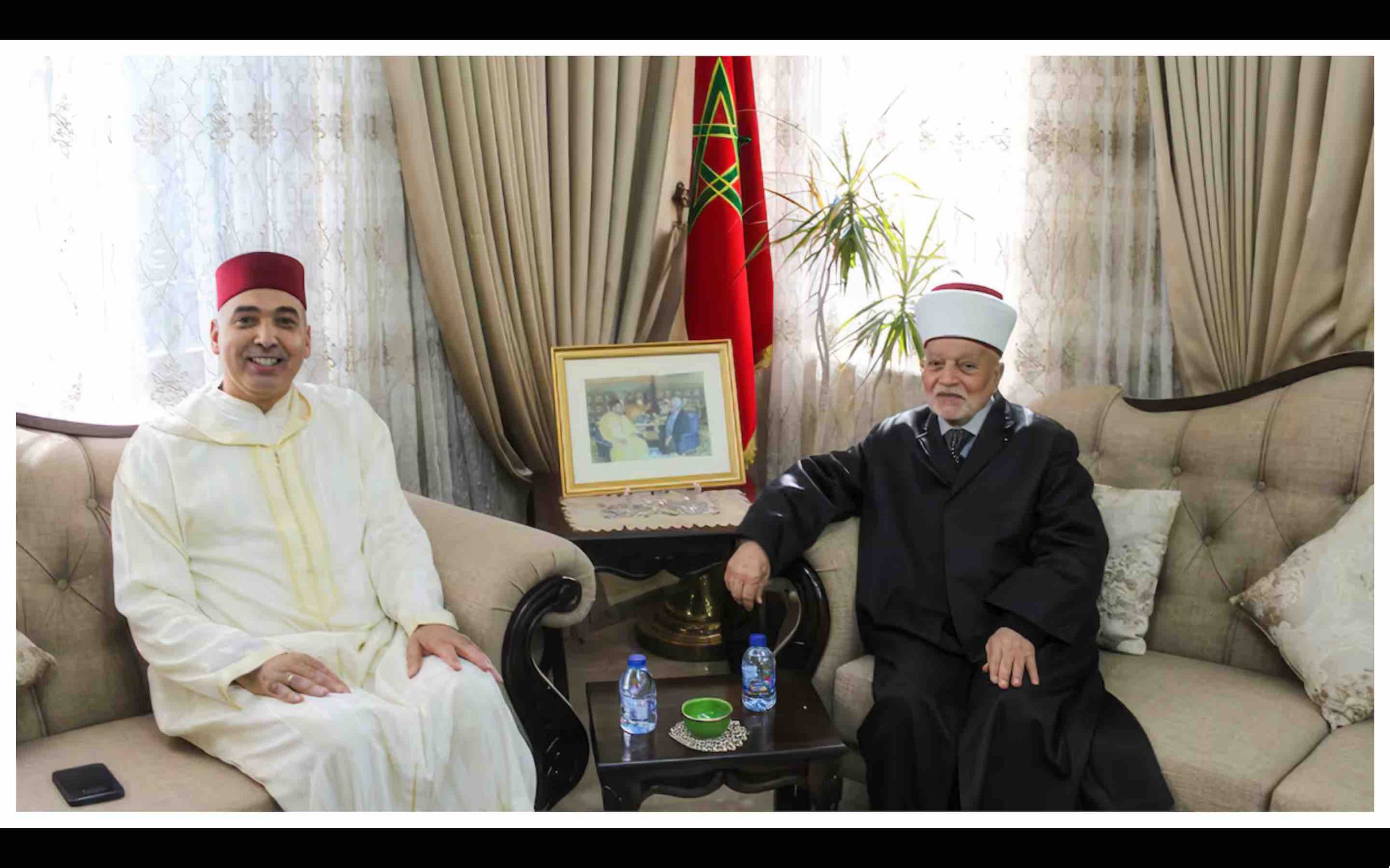 Grand Mufti d’Al-Qods et de Palestine, Imam de la Mosquée Al-Aqsa, Cheikh Muhammad Hussein, ambassadeur du Maroc en Palestine, Abderrahim Meziane